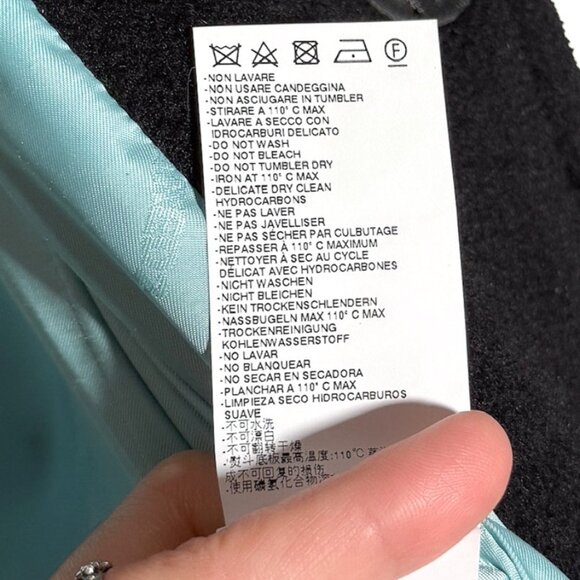 Dsquared2 Georgina Black Bonded Wool Crystal Buttons Coat - Picture 10 of 12